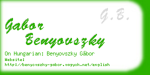 gabor benyovszky business card